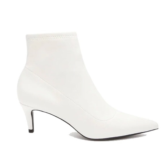 Forever 21 Shoes - Forever 21 White Faux Leather Ankle Boots